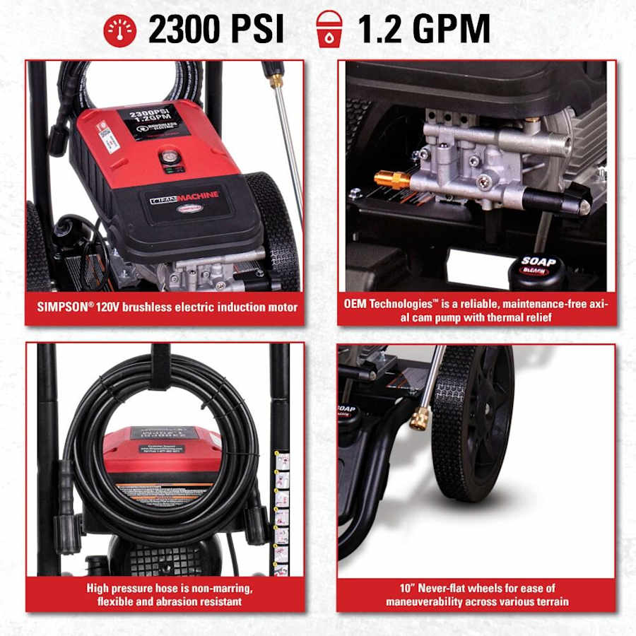 Simpson 61016 2300 PSI 1.2 GPM Electric Powered (120 Volt 1-Phase
