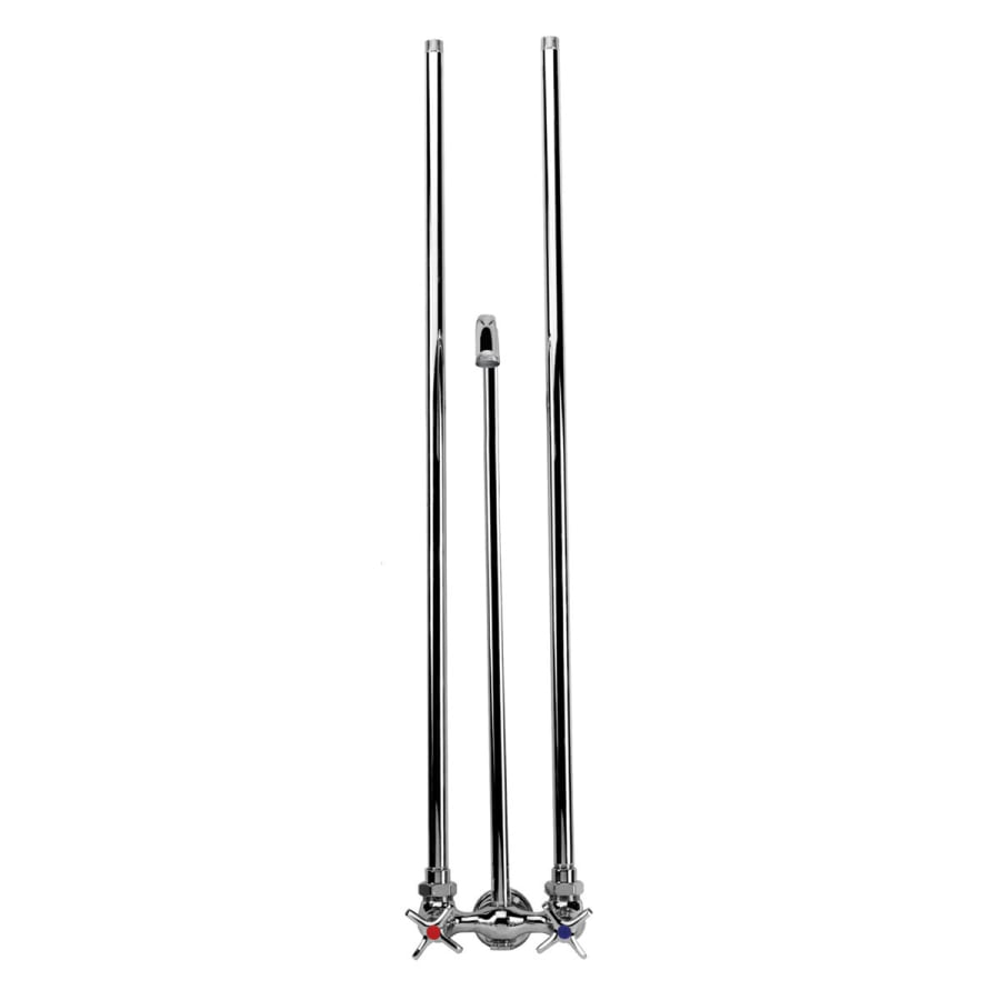 Speakman Commander Shower System with Cross Handles, Supply Pipes, Gooseneck Shower Arm, and Rough In Valve - Less Shower Head Polished Chrome