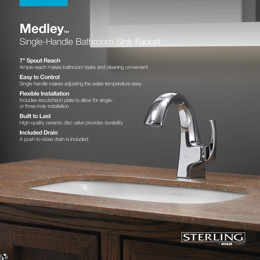 Sterling 27371-4-CP Medley 1.2 GPM Single Hole Bathroom