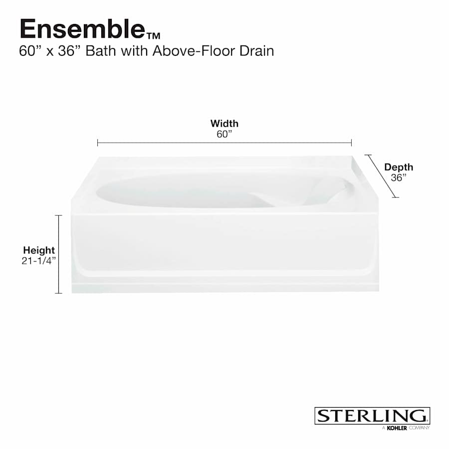 浴 Sterling Ensemble 5 ft. Alcove Rectangular Right Drain