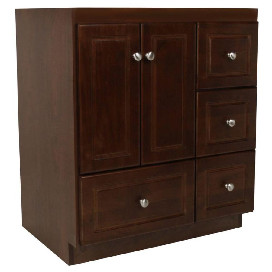 Strasser Simplicity 30" Single Free Standing Vanity Cabinet Only - Less Vanity Top Dark Alder