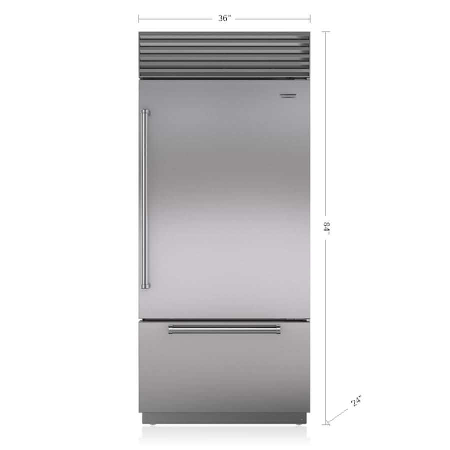 Sub Zero BI 36UID S PH LH 36 Inch Wide 21.7 Cu. Ft. Bottom Build