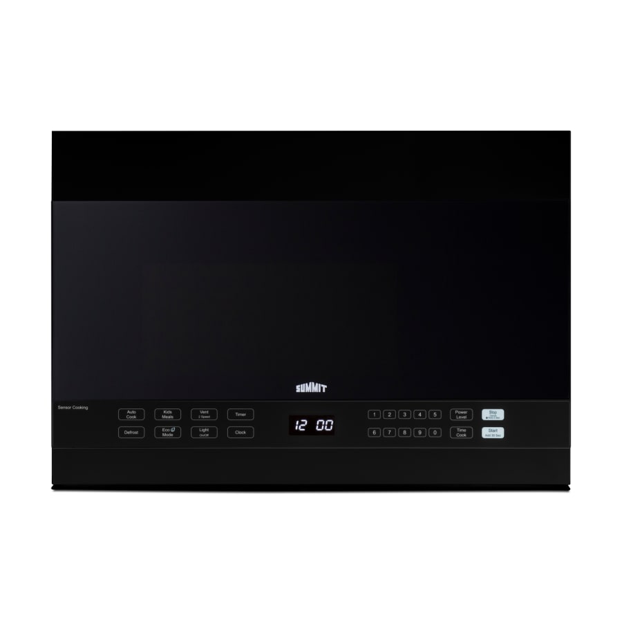 Summit 24 Inch Wide 1.4 Cu. Ft. 1000 Watt Over the Range Microwave with Under Cabinet LED Lighting in Black Black
