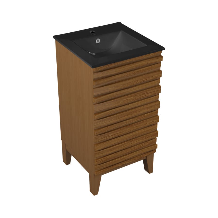 Swiss Madison Cascade 36 Wall-Mounted Bathroom Vanity - Brown Oak Cabinet Without Top