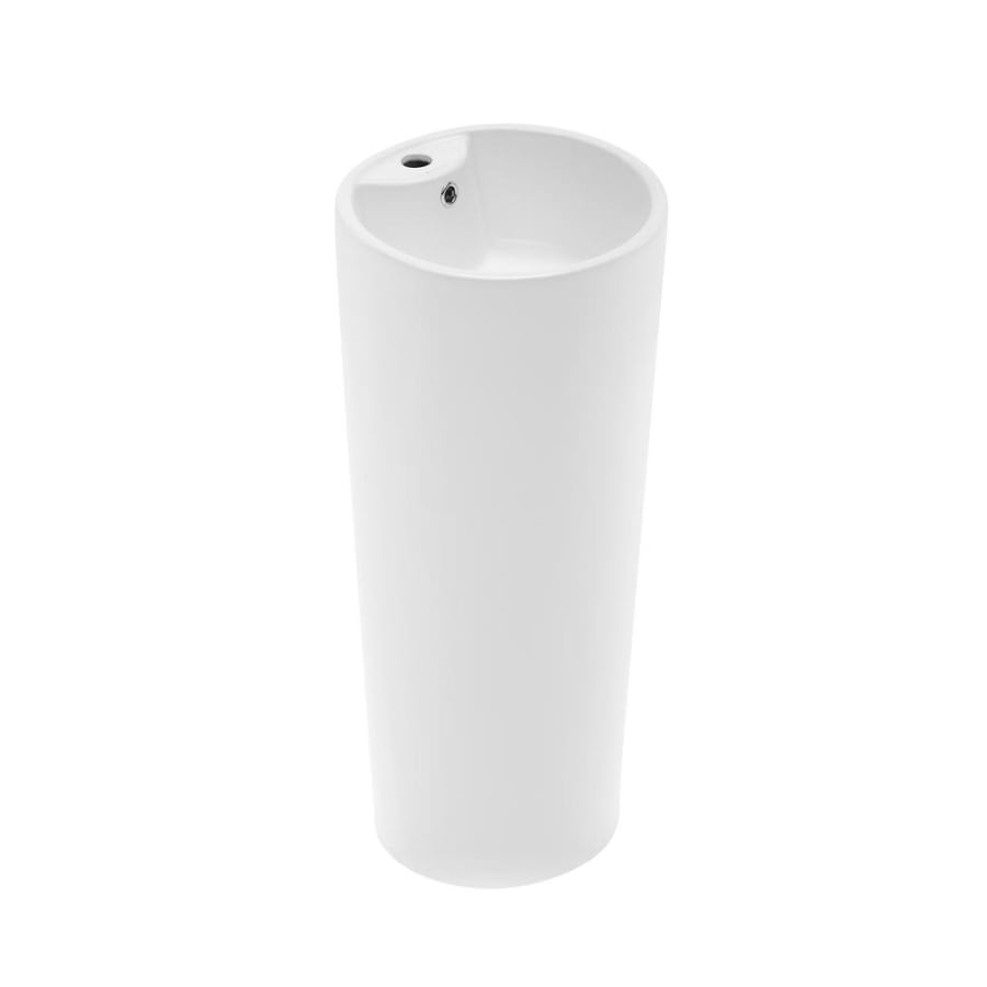 Swiss Madison Monaco Circular Basin Pedestal Sink in Matte White