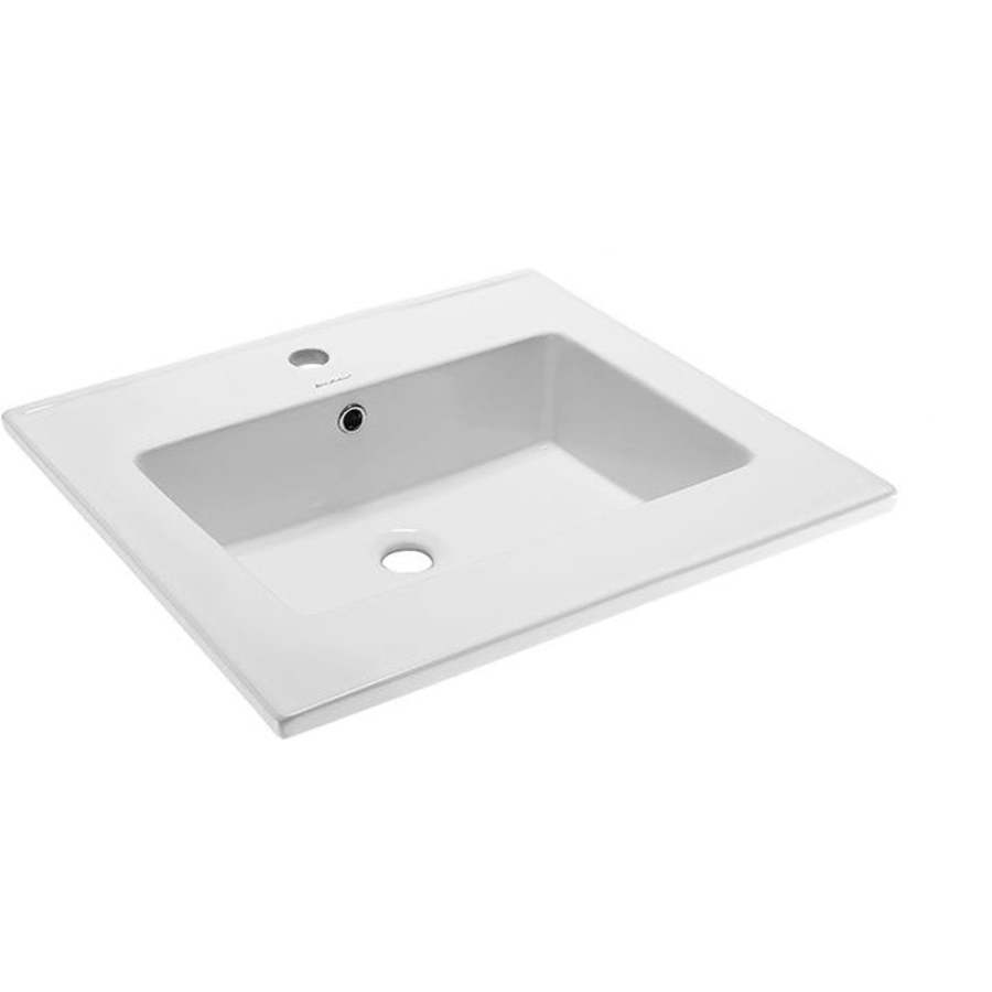 Swiss Madison Voltaire 26" Ceramic Vanity Top - 1 Pre-drilled Hole Glossy White