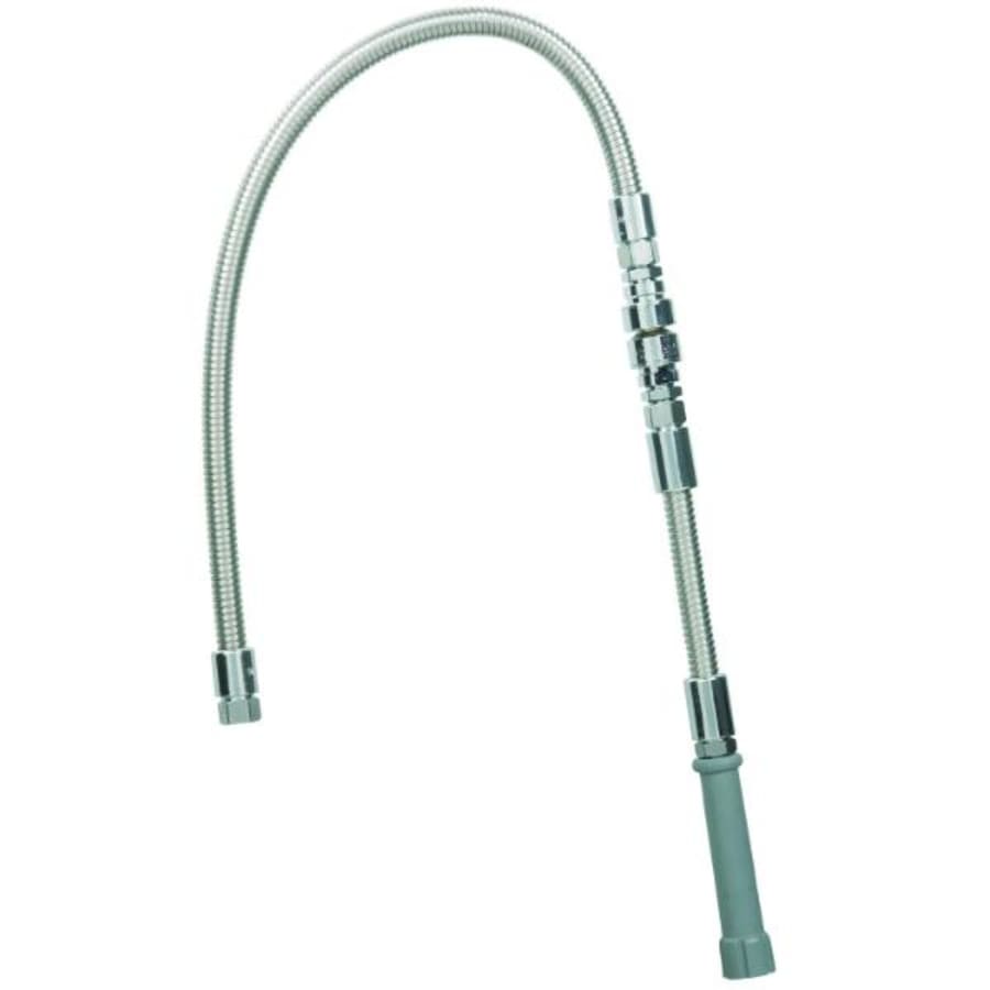 T and S Brass Hose, 44" Flexible Stainless Steel, Backflow Preventer for Continuous Pressure Application Chrome