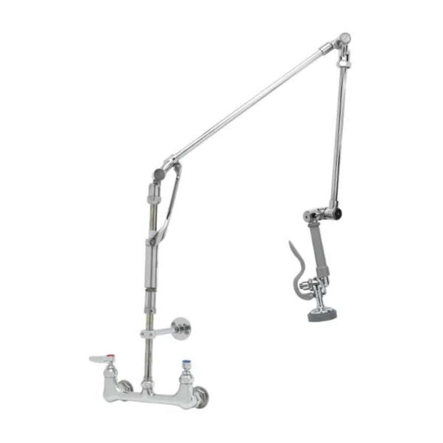 T and S Brass Pre-Rinse 8" Wall Mounted Food Service Faucet Chrome Plated