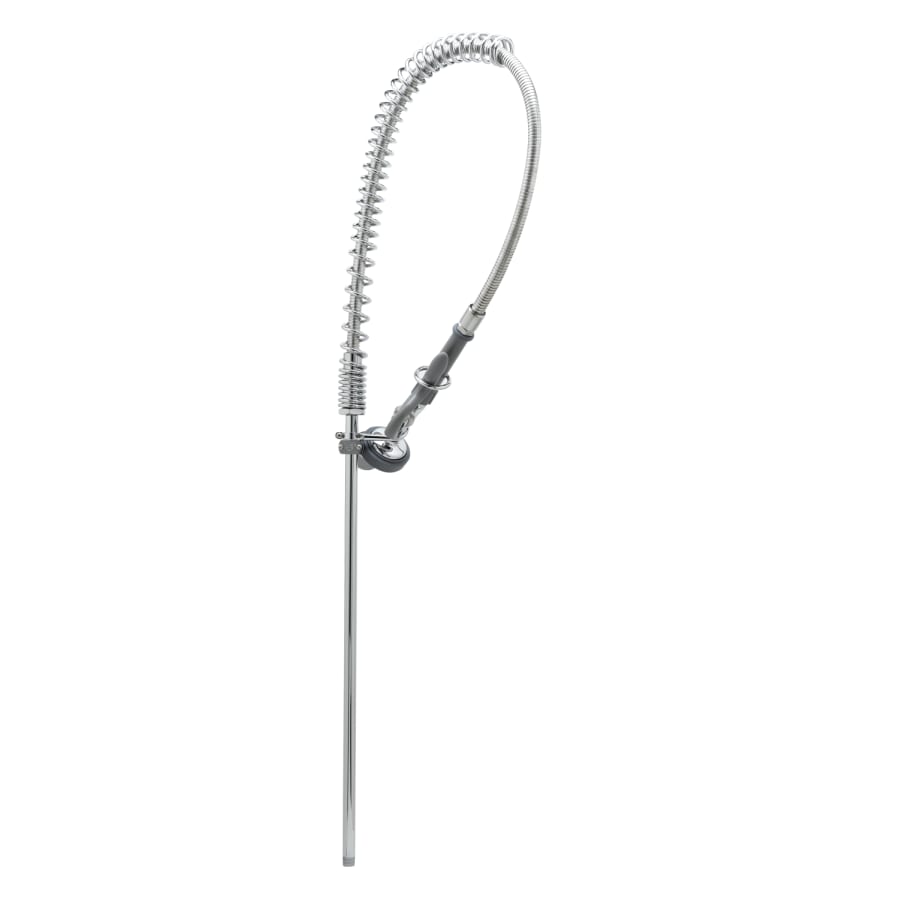 T and S Brass Pre-Rinse Assembly with 1.15 GPM Spray Valve, 44" Flexible Stainless Steel Hose and 24" Riser - Less Faucet Chrome