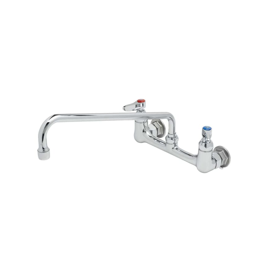 T and S Brass 23.09 GPM Wall Mounted Bridge Mixing Faucet - Includes Lever Handles Chrome