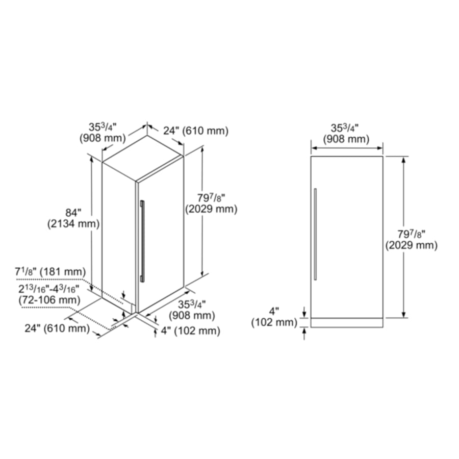 Full size refrigerator dimensions cheap