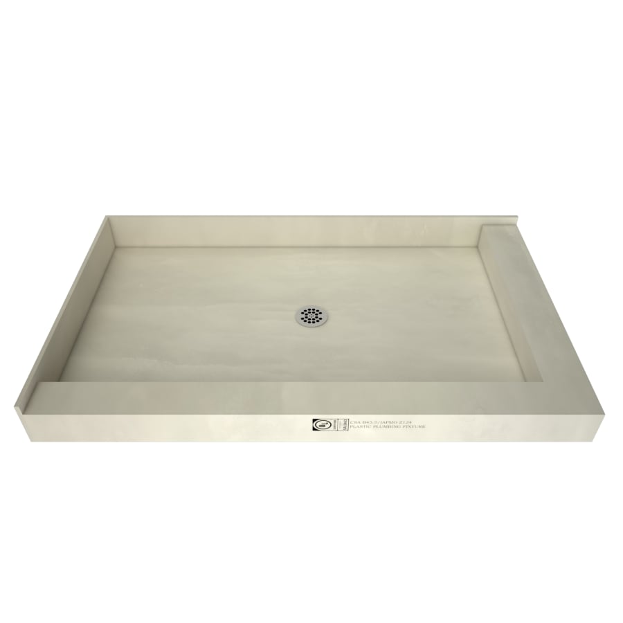Tile Redi Redi Base 42" x 60" Rectangular Shower Base with Double Threshold and Center Drain Polished Chrome