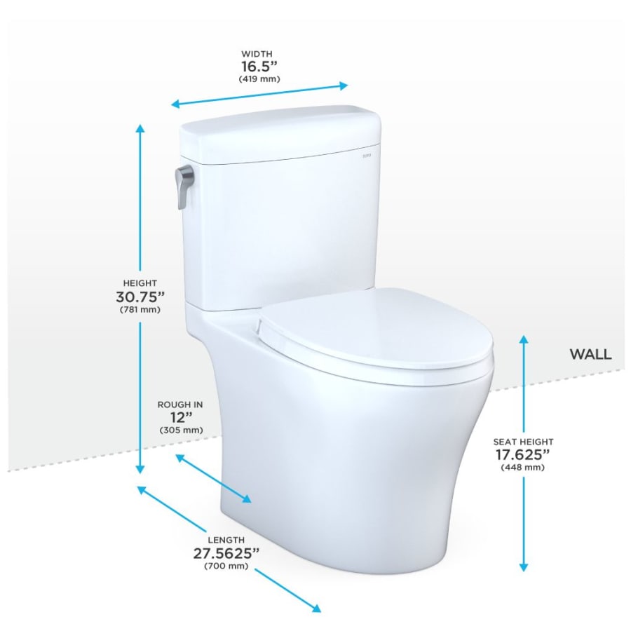 TOTO MS436124CEMFGN#01 Aquia IV 0.9 / 1.28 GPF Dual Flush Two