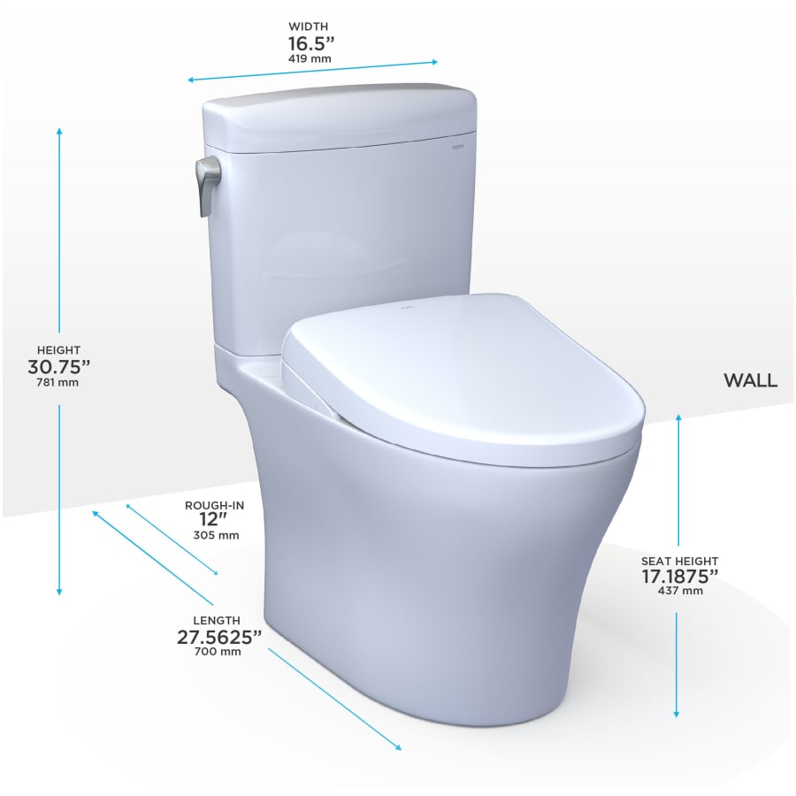TOTO MW4364736CEMFGNA#01 Aquia IV Cube 0.9 / 1.28 GPF Dual