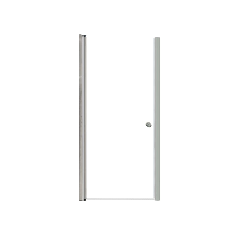 Transolid Lyna 70" High x 31" Wide Pivot Frameless Shower Door with Clear Glass Brushed Stainless