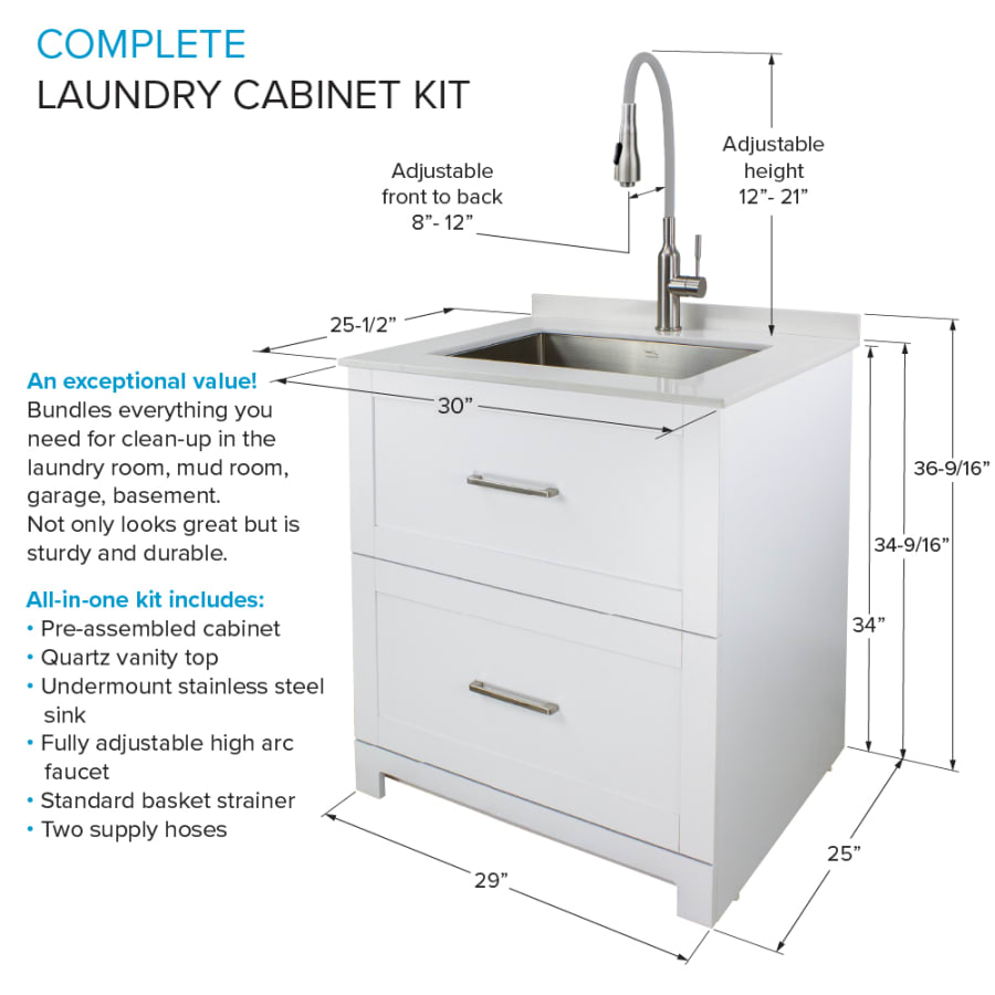 Transolid TCG 3025 WC Contemporary Laundry Cabinet 30 Build