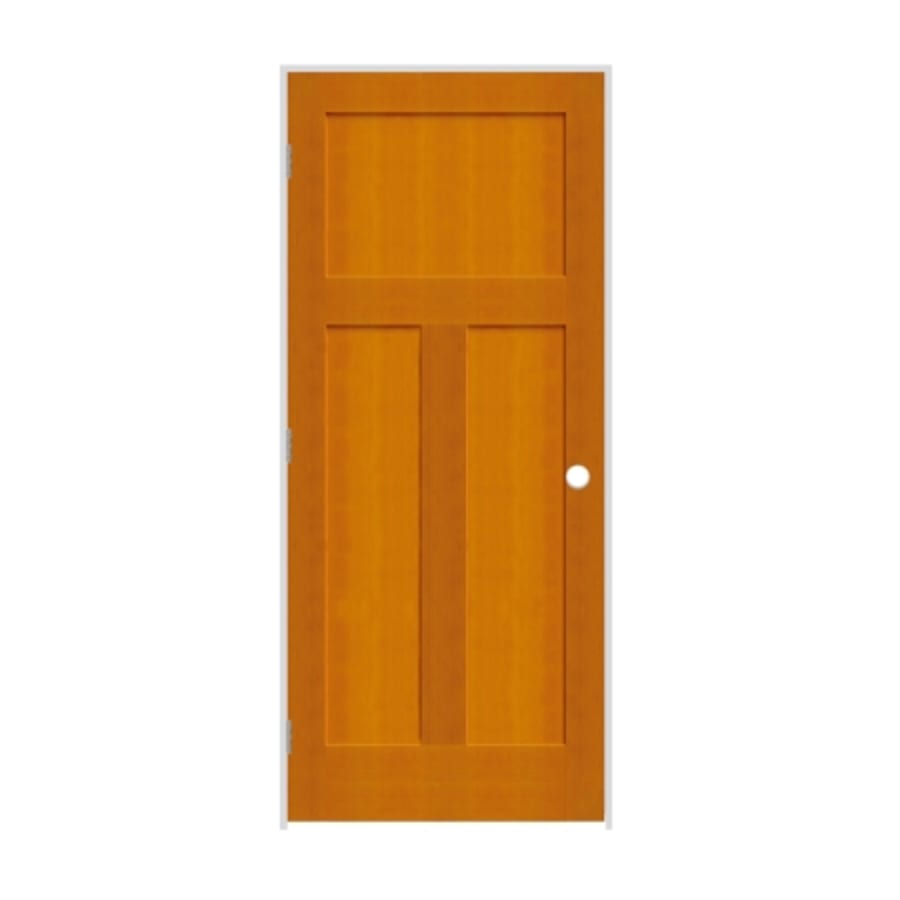 Trimlite 26" by 80" 1+2-Panel Shaker Right Handed Interior Prehung Passage Door with Brushed Chrome Hinges and 4-9/16" Door Jamb Douglas Fir