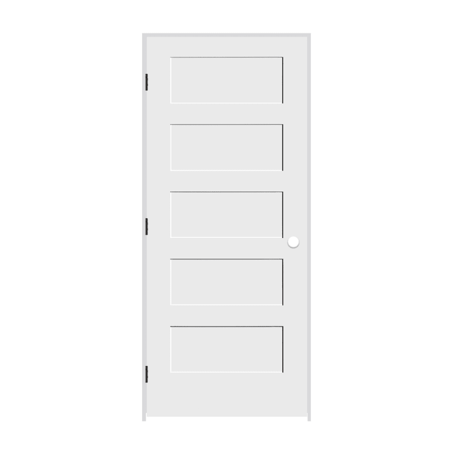 Trimlite 26" by 80" Shaker 5-Panel Right Handed Interior Pre-Hung Passage Door with Oil Rubbed Bronze Hinges and 6-9/16" Door Jamb Primed