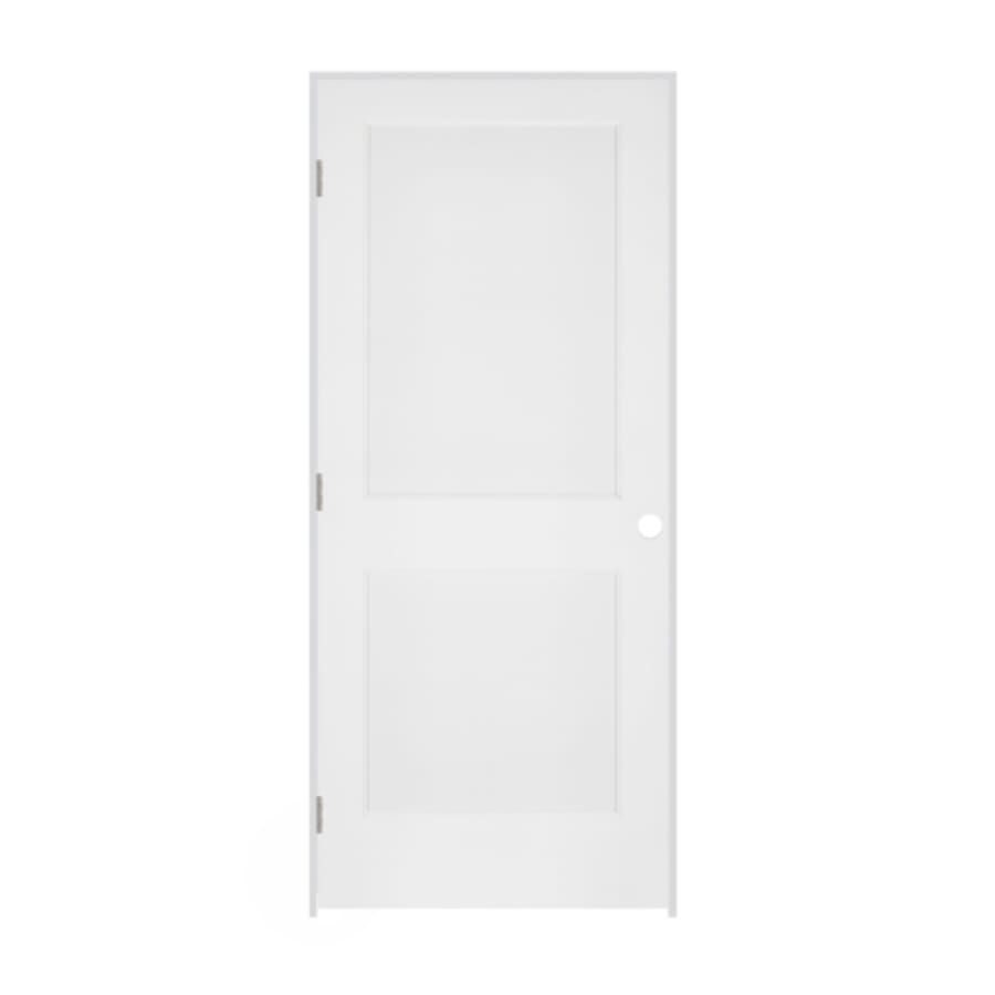 Trimlite 28" by 80" 2-Panel Colonial Right Handed Ovolo Edge Interior Prehung Passage Door with Satin Nickel Hinges and 4-9/16" Door Jamb Primed