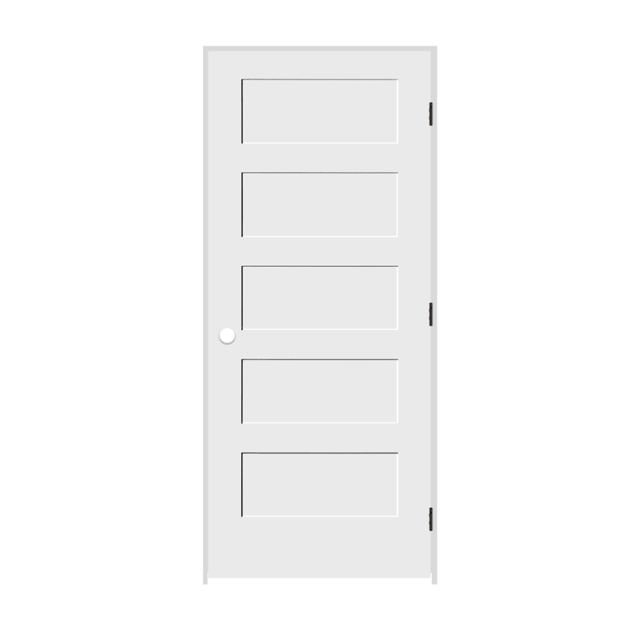 Trimlite 28" by 80" Shaker 5-Panel Left Handed Interior Pre-Hung Passage Door with Oil Rubbed Bronze Hinges and 6-9/16" Door Jamb Primed