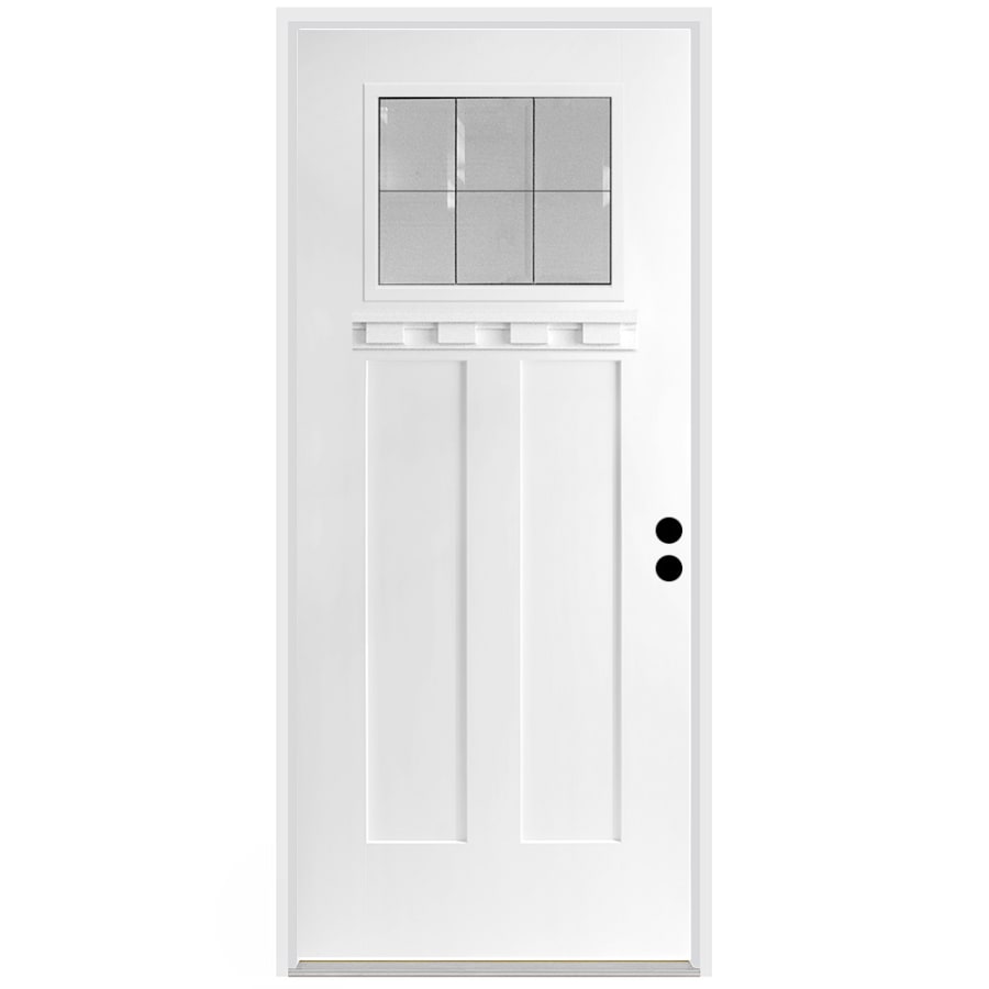 Trimlite 36" W x 80" H Patina 6-Lite 2-Panel Contemporary Left-Hand Inswing Exterior Prehung Entry Door with Oil Rubbed Bronze Hinges, 4-9/16" Door Jamb, and Mill Sill Primed
