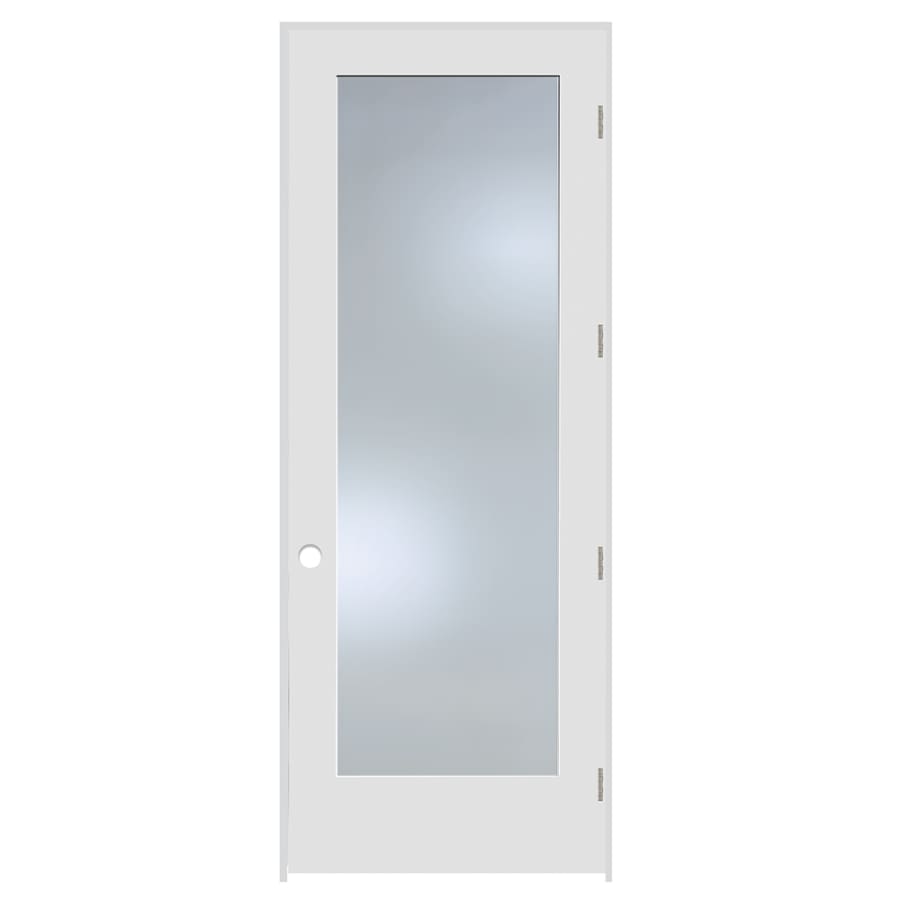 Trimlite 36" by 96" 1 Clear Glass Lite Left Handed Ovolo Edge Interior French Door with Satin Nickel Hinges and 7-1/4" Door Jamb Primed
