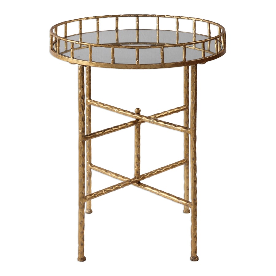 Uttermost Tilly 19.5 Inch Wide Iron End Table Gold Leaf