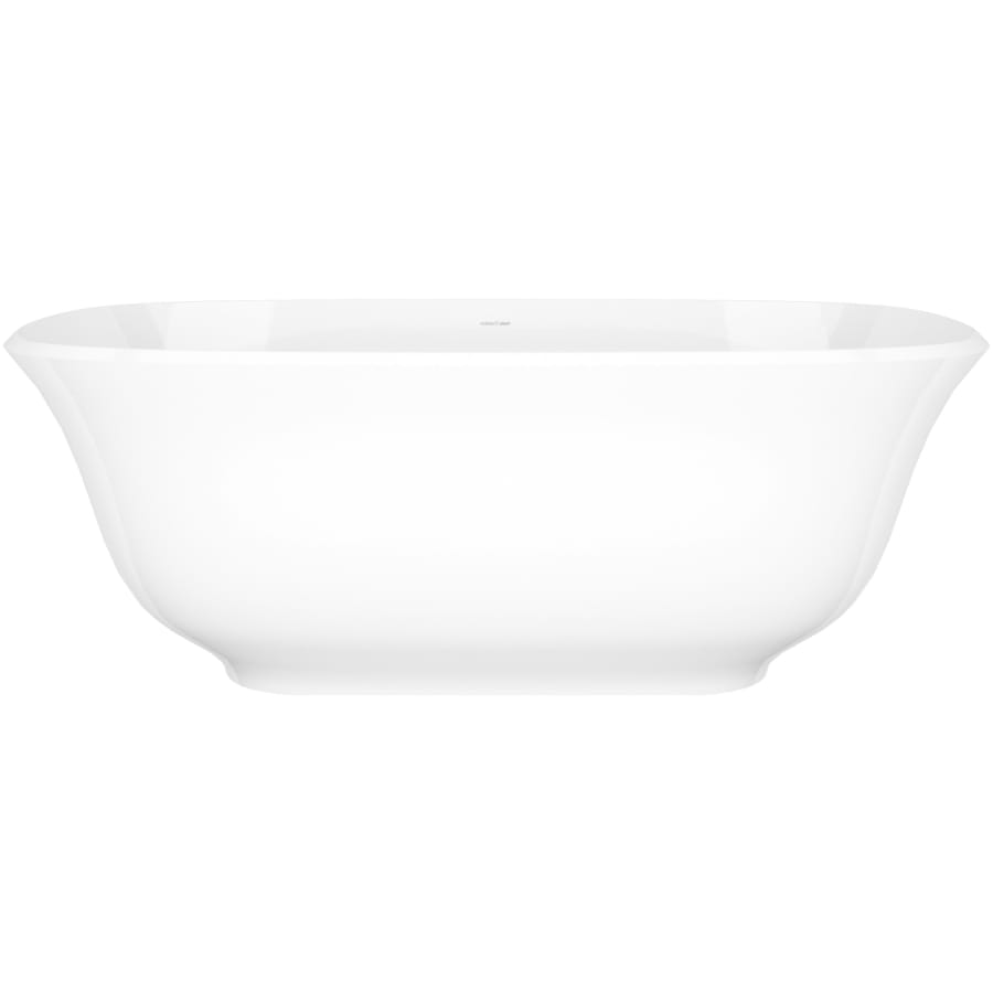 Victoria and Albert Amiata 65" Free Standing Volcanic Limestone Soaking Tub with Center Drain Gloss White