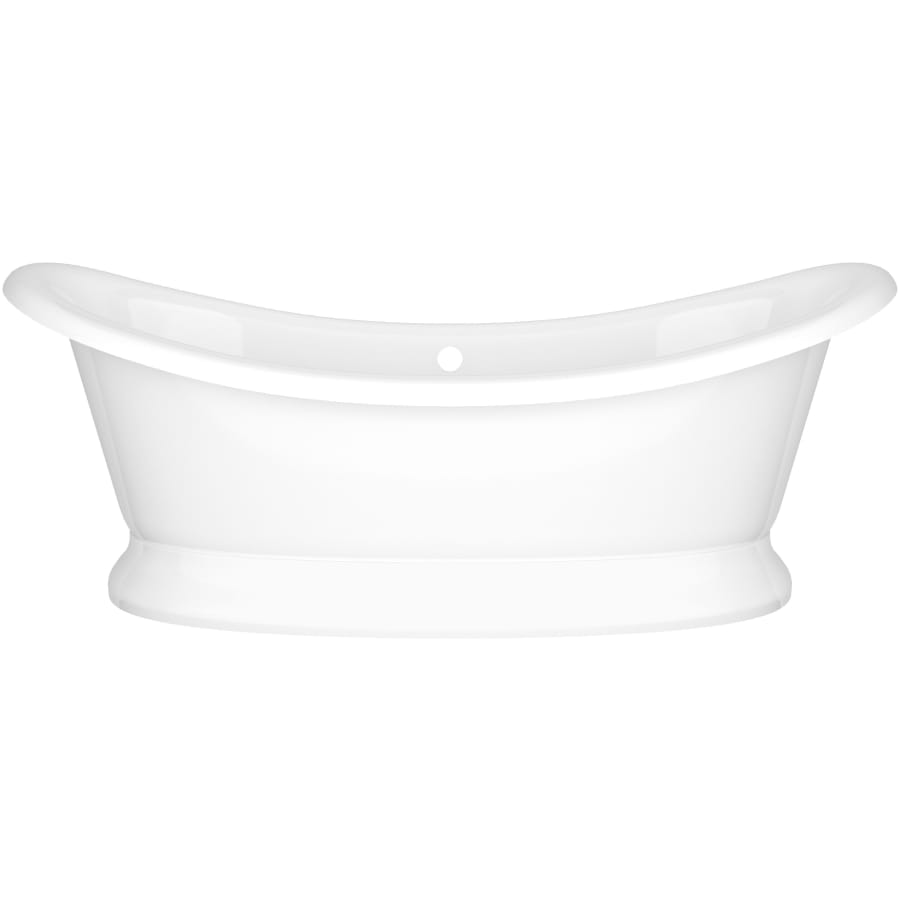 Victoria and Albert Marlborough 75" Free Standing Volcanic Limestone Soaking Tub with Center Drain and Overflow Gloss White