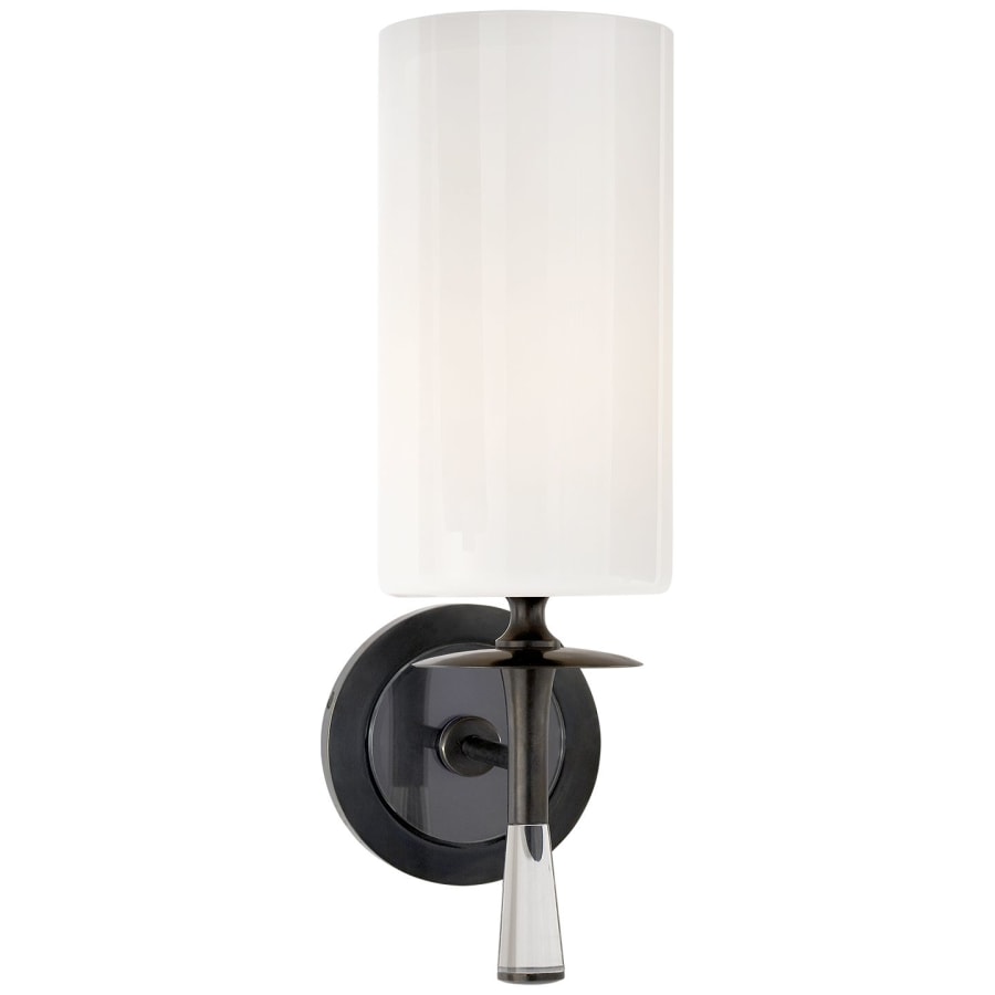 Visual Comfort Drunmore 14-1/4" High Wall Sconce with White Glass Shade Bronze
