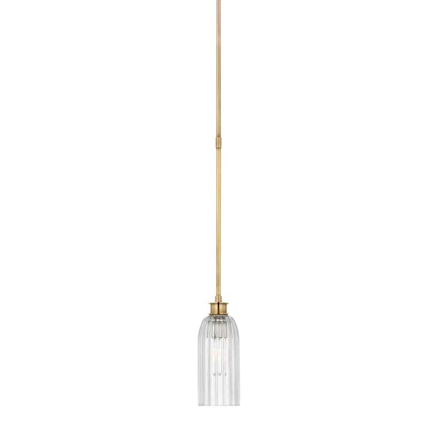 Visual Comfort Asalea 5" Wide Mini Pendant Hand-Rubbed Antique Brass / Clear Glass