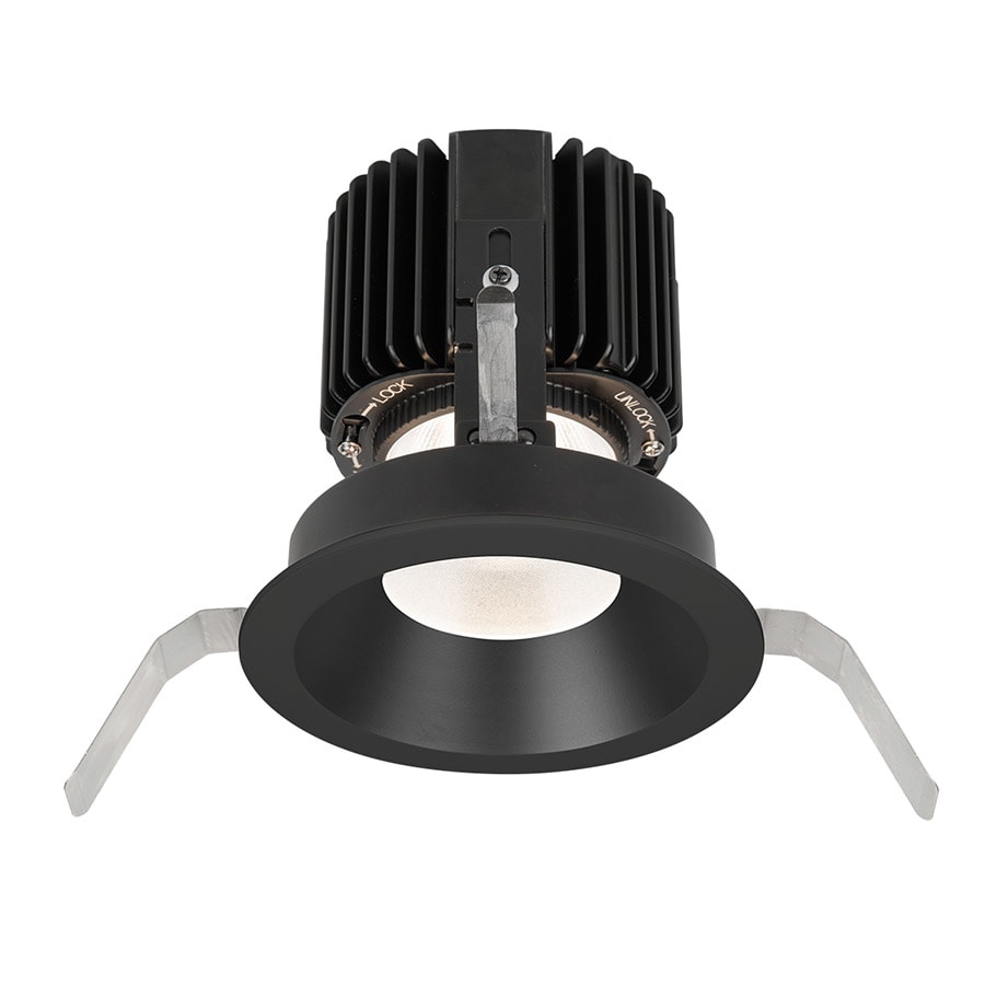 WAC Lighting Volta 4.5" Round Shallow Regressed Trim with LED Light Engine and 15 Degree Spot Beam Spread Black / 2700K / 85CRI