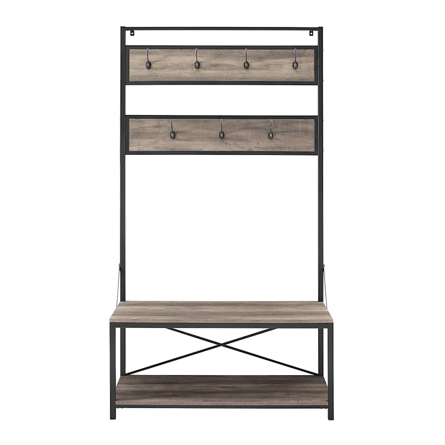 Walker Edison 40" Industrial Wood Hall Tree