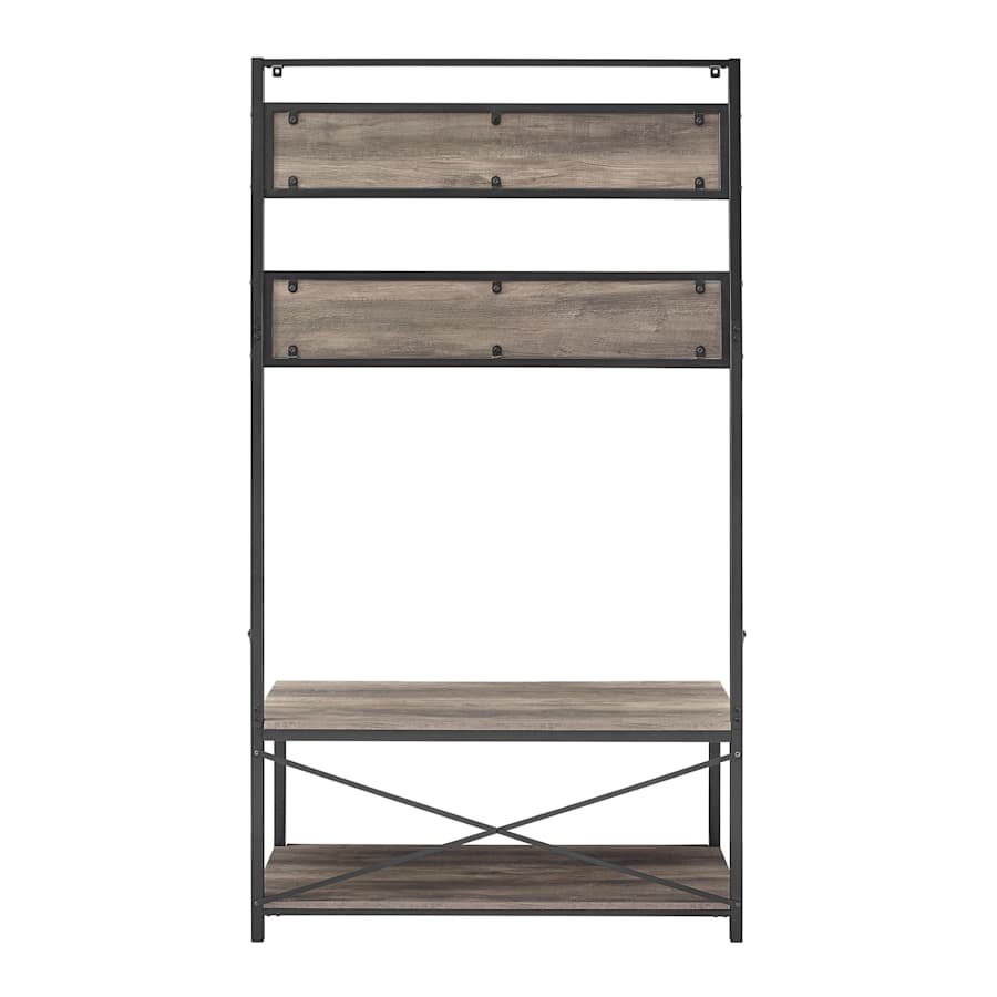 Walker Edison 40" Industrial Wood Hall Tree - Thumbnail 5