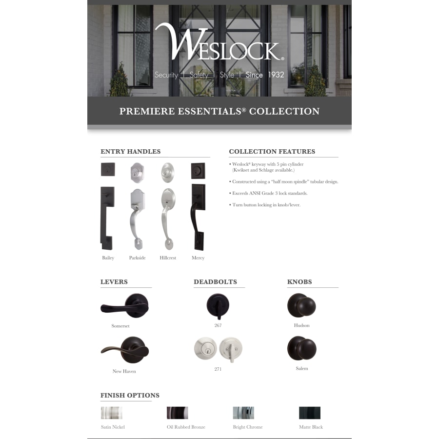 Premiere Essentials Salem Oil Rubbed Bronze Keyed Entry / Single Cylinder Deadbolt Combo Premiere Essentials Salem Oil Rubbed Bronze Keyed Entry / Single Cylinder Deadbolt Combo