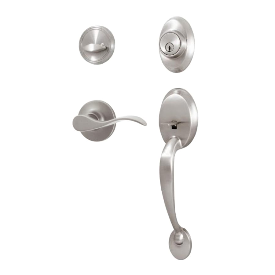 Premiere Essentials Hillcrest Single Cylinder Satin Nickel Door Handleset with Bristol Lever
