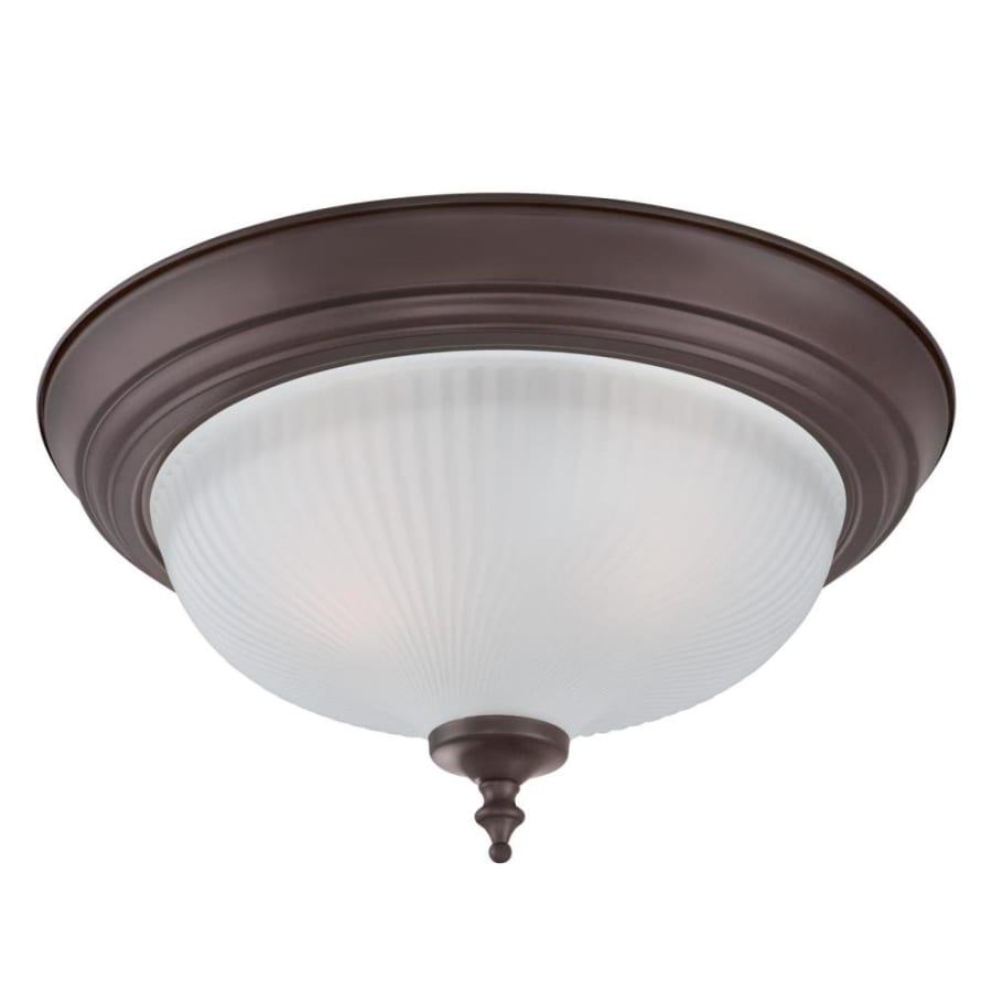 Westinghouse 2 Light Flush Oil Rubbed Bronze Finish with Frosted Swirl Glass 6344500