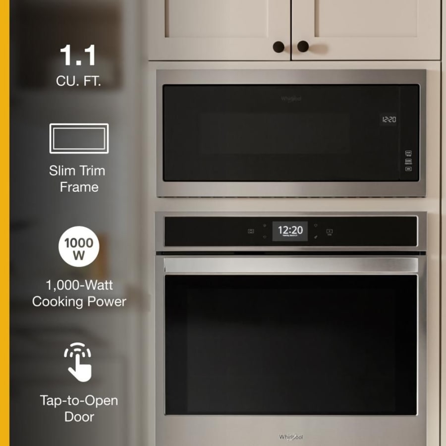 Whirlpool 1.1 Cu. ft. Stainless Steel Built in Microwave with Slim Trim Kit WMT50011KS