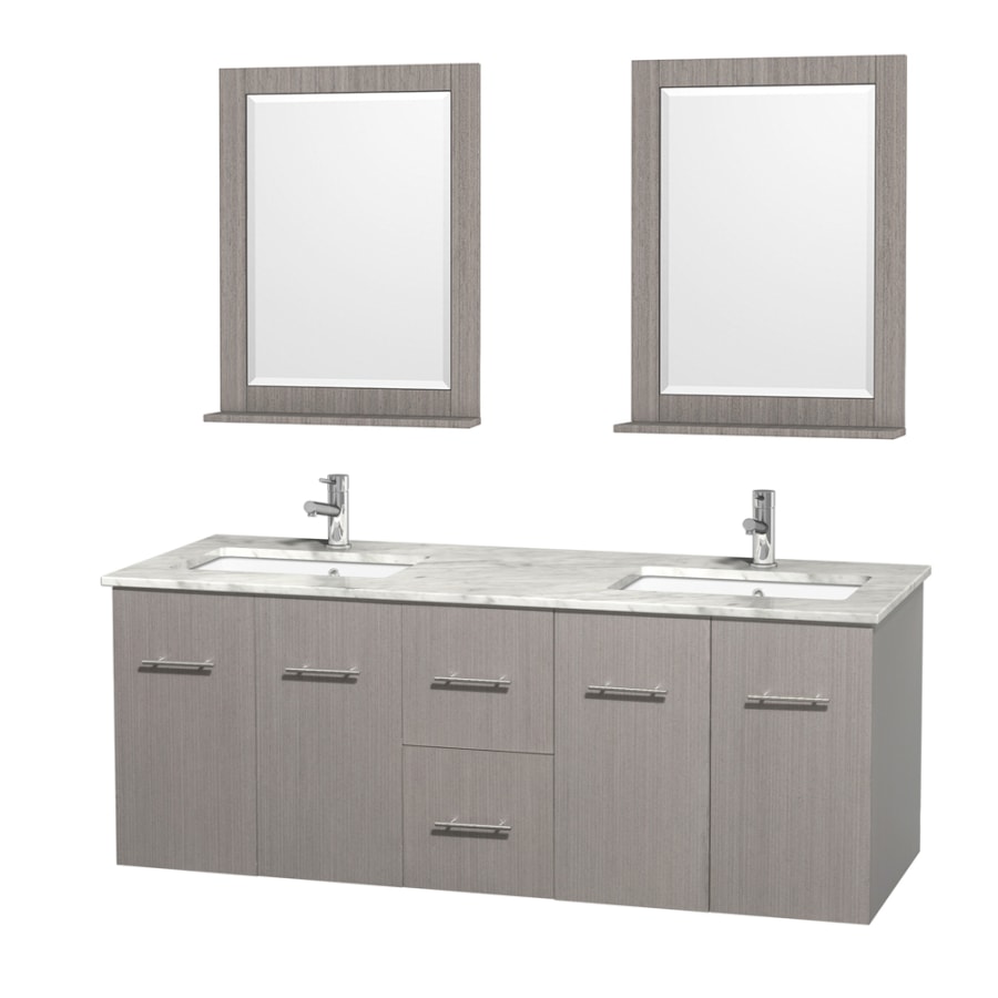 Wyndham Collection-WC-WHE009-60-DBL-UM-VAN-White Carrera Marble Top