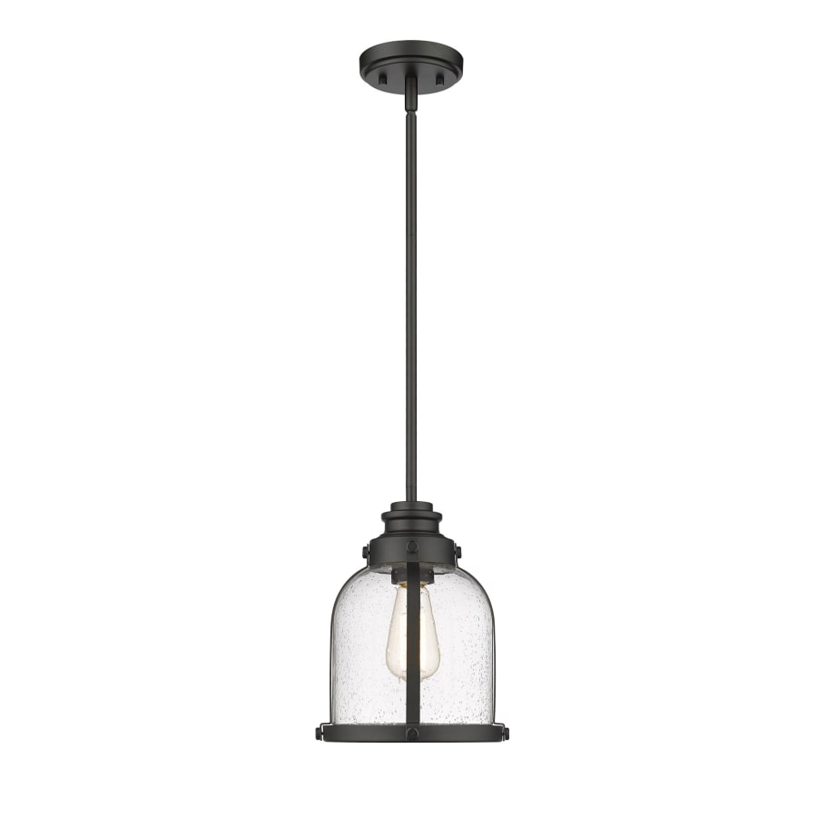 Z-Lite-337MP-MB+CH-Burren - 1 Light Mini Pendant Matte Black/Chrome