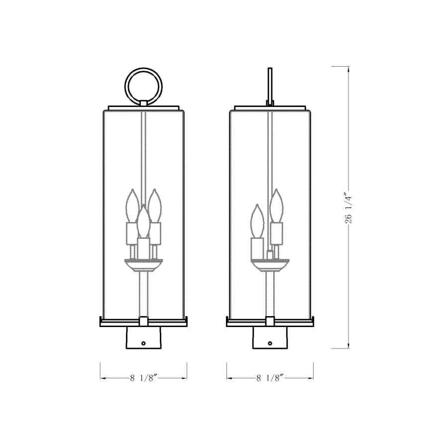 Z-Lite 592PHBS-BK Sana 3 Light 27