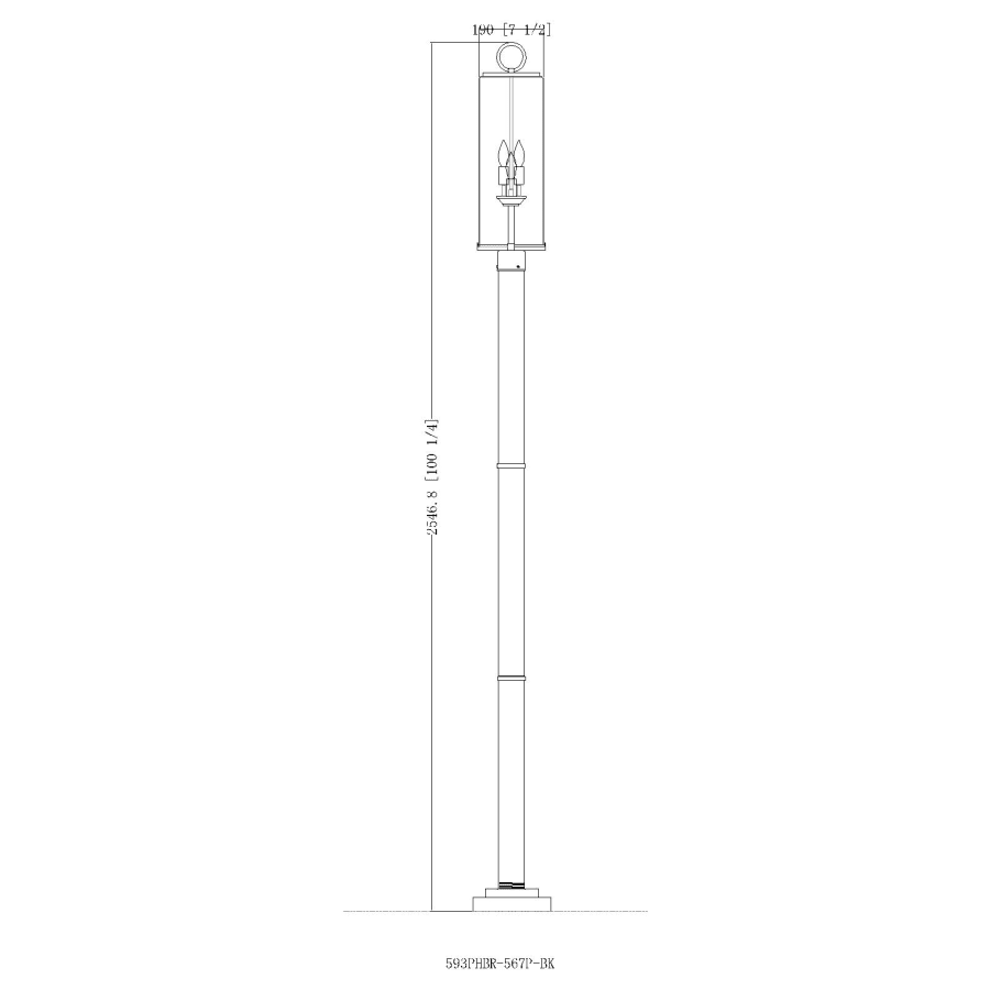 Z-Lite 593PHBR-567P-BK Sana 3 Light 100