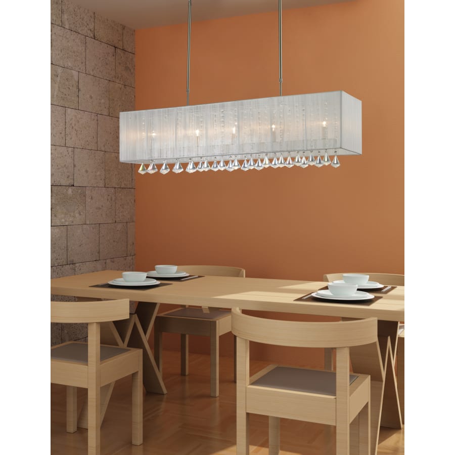 Luz* Z-Lite 891-34W Aura 4 Light Chandelier with White Shade