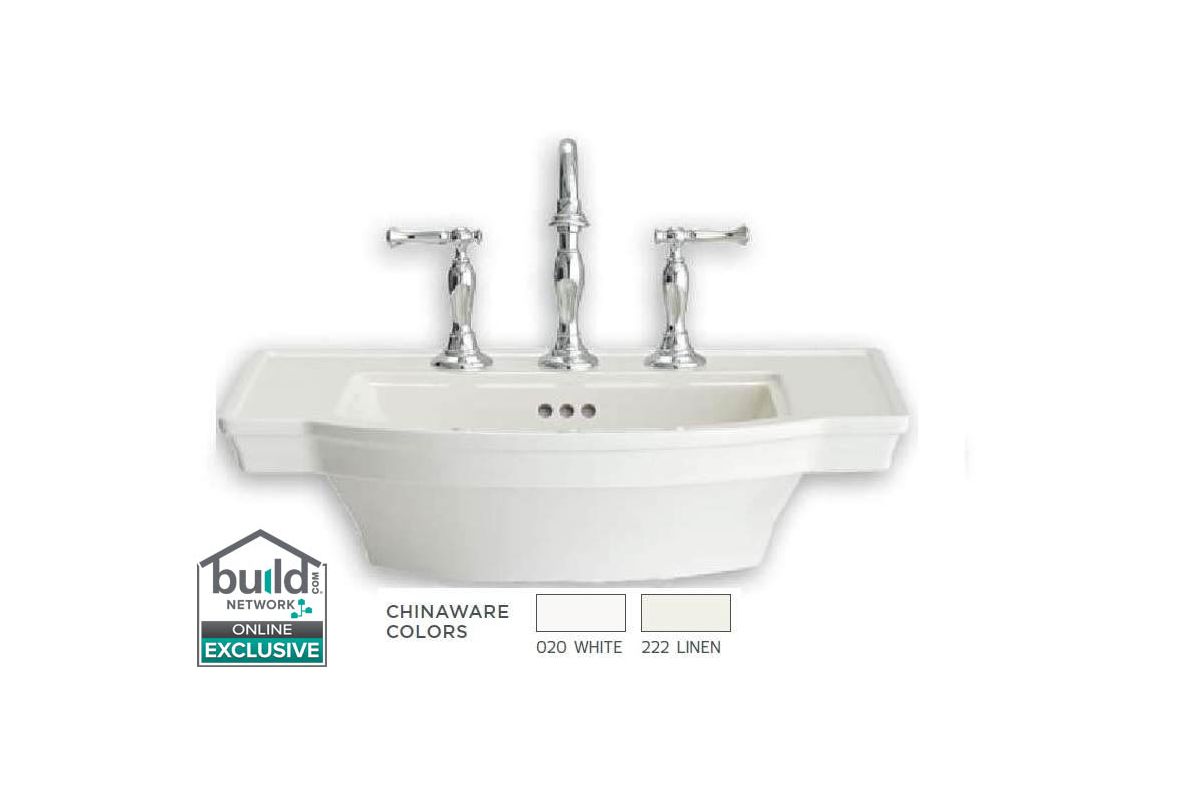 American Standard 0900.008.222 Linen Estate 24" Pedestal Bathroom Sink