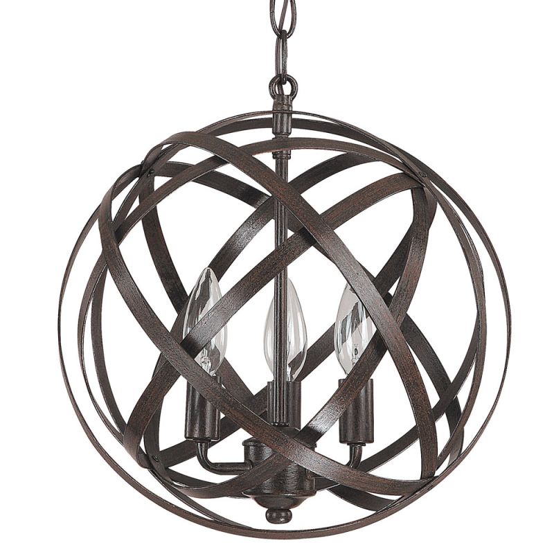 Capital Lighting 4233RS Russet Axis 3 Light Full Sized Globe Pendant