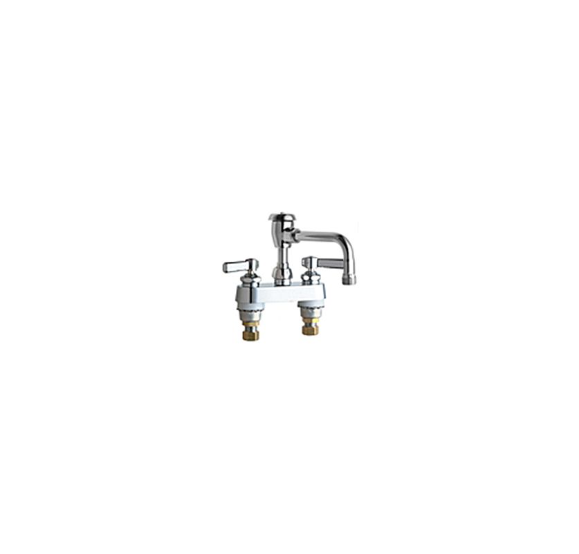 Chicago Faucets 895L8BVBE22CP Chrome Deck Mounted 4" Centerset