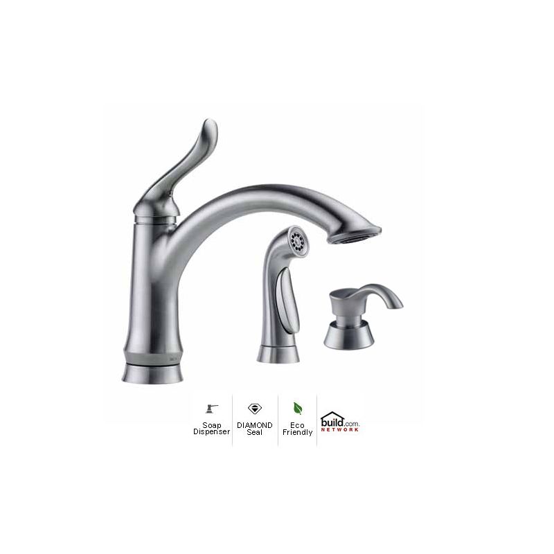 Delta 4453 Dst Linden Single Handle Kitchen Faucet With Spray