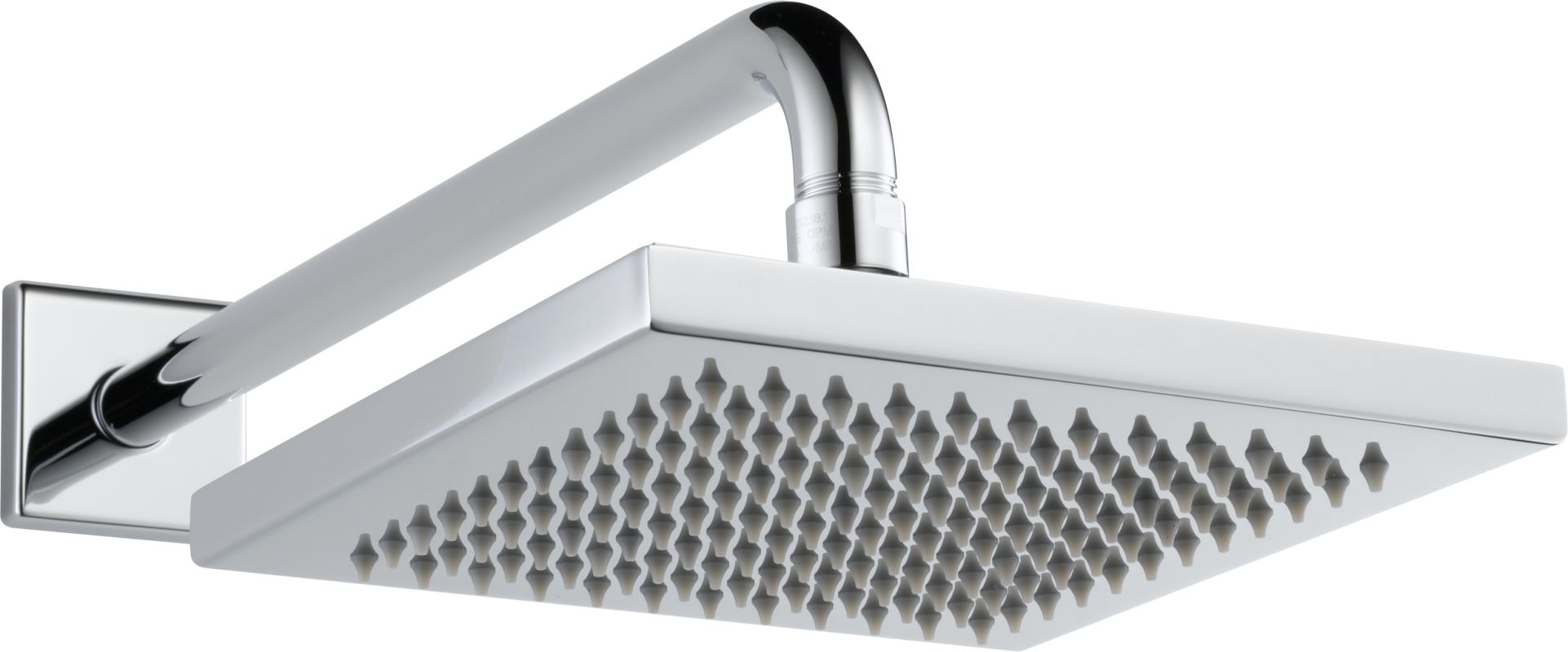 Delta 57740 Chrome Arzo 8" Rain Shower Head with Shower Arm, Flange and