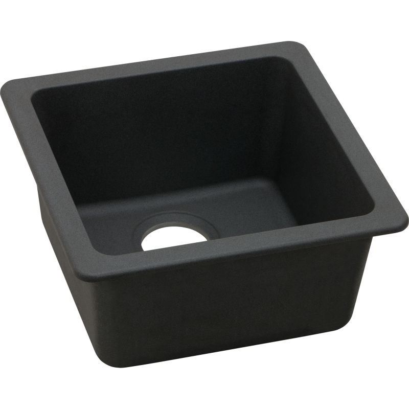 Elkay ELG1515BK0 Black Gourmet 16-5/8" Single Basin Granite Composite Bar/Prep Sink for Drop In  Elkay ELG1515BK0 Black Gourmet 16-5/8" Single Basin Granite Composite Bar/Prep Sink for Drop In