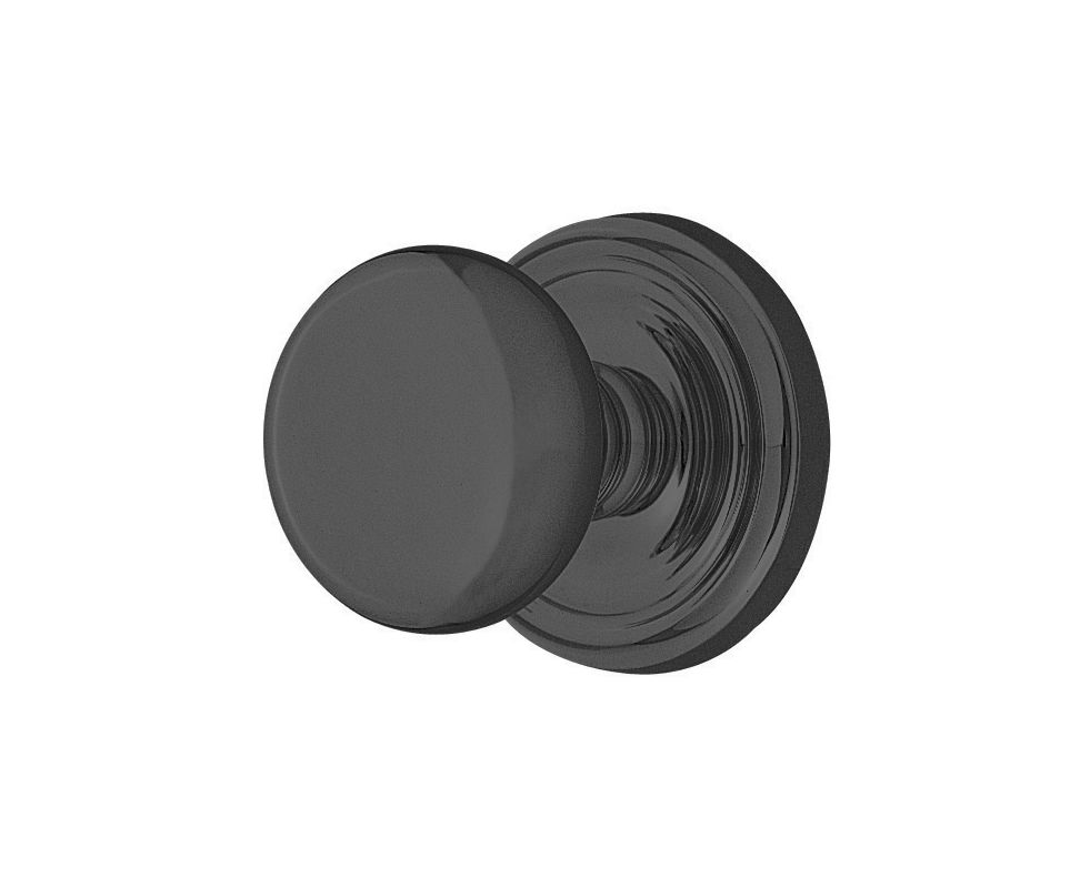 Emtek 810PUS19 Flat Black Providence Classic Brass Passage Knobset